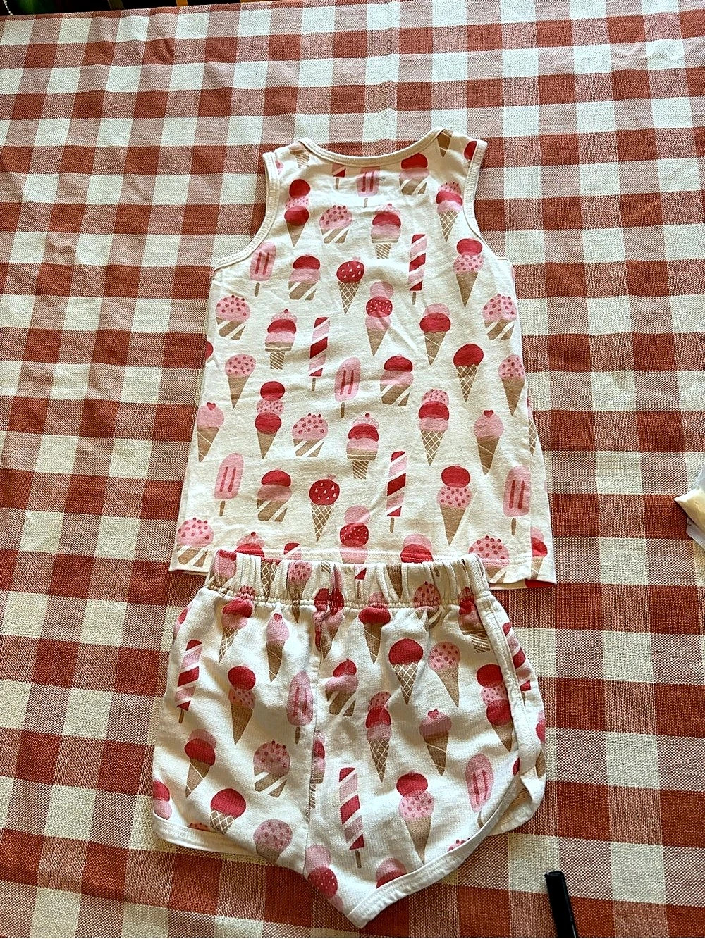 Winter Water Factory Ice Cream Tank and Shorts Set Girls 2T